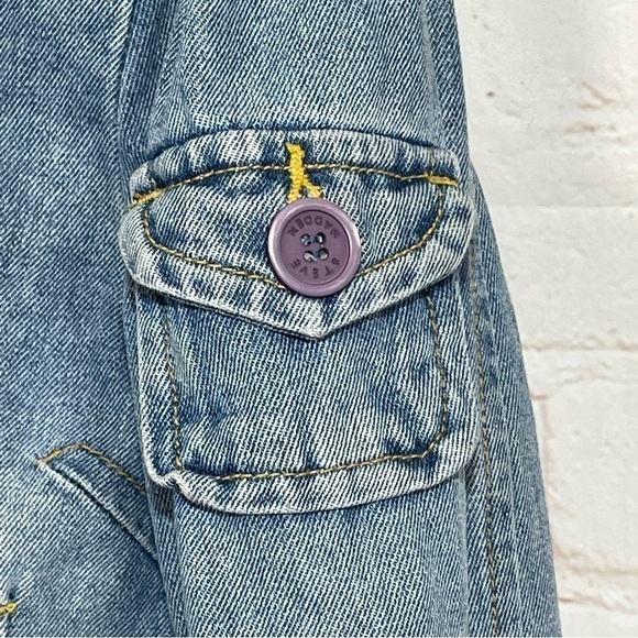 Vintage Steve Madden Jean Jacket Womens Size Large Faded Blue Buttons 90s - Picture 3 of 15